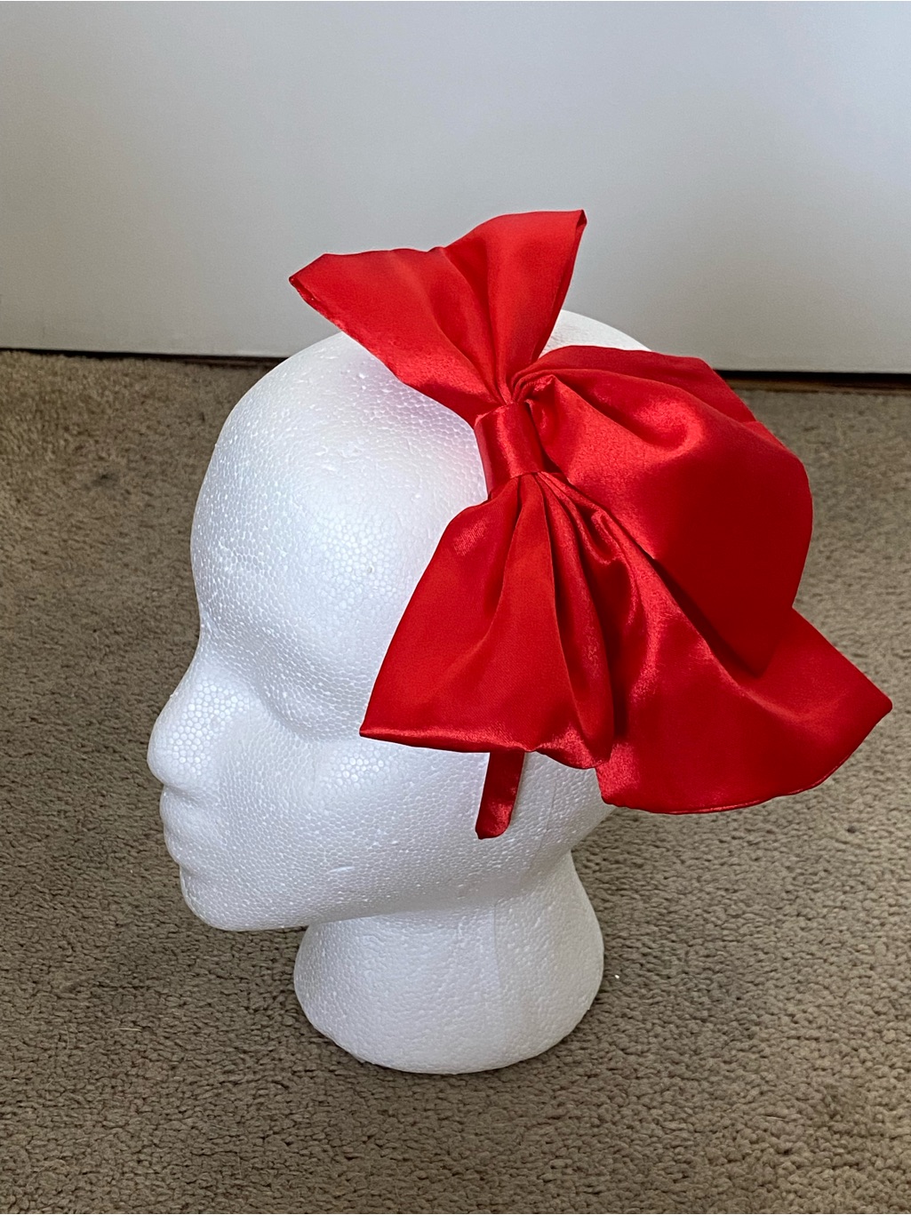 Red Satin Bow Headband